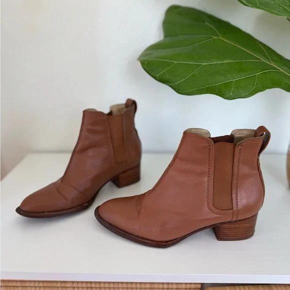 Rag & Bone Walker Pull On Cognac Leather Booties - Picture 3 of 11